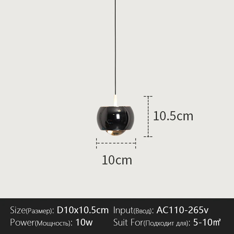 luminaire suspendu moderne noir doré opaque mat éclairage salon chambre coucher