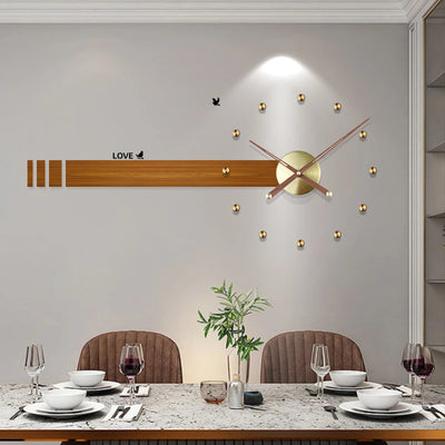 Horloge murale design luxe en métal or pour salon moderne
