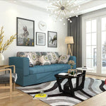 canapé lit pliant moderne gris bleu jaune blanc tissu floral high elastic foam sponge