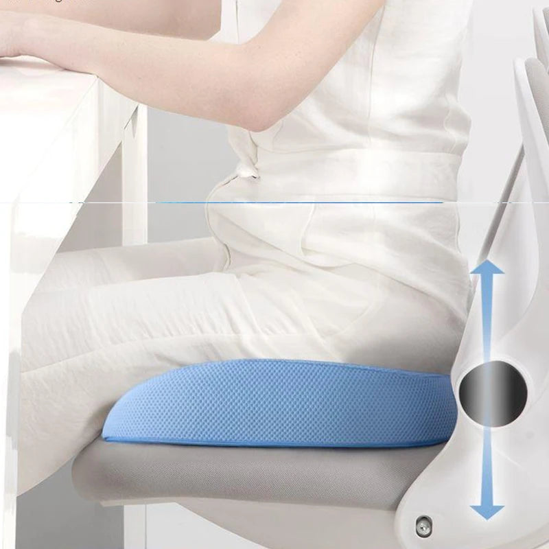 coussin soutien bleu réseau hexagonal contemporain gel respirant antidérapants adultes rond