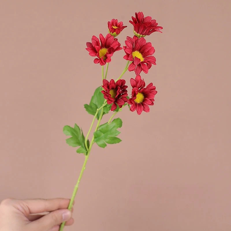 décoration intérieure bouquet artificielle fleurs soie rouge blanche ornement mariage anniversaire minimaliste