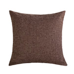 housse coussin marron clair texture lin moderne 45x45cm respectueux environnement nordique maison hospitalière