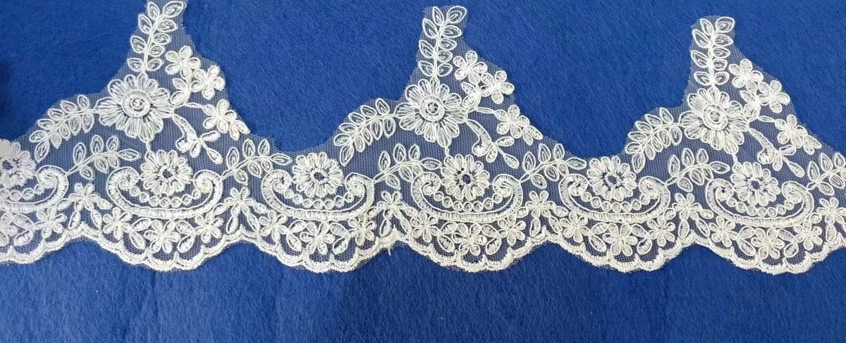 voile mariage dentelle polyester blanc élégant bord dentelle fixations transparent vintage floral