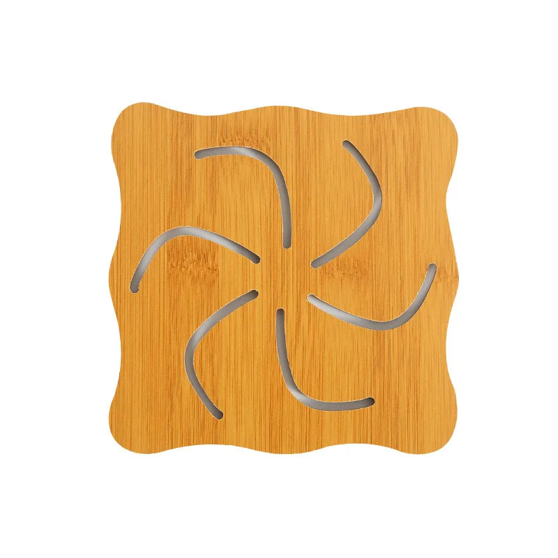 tapis table carré bois motif animaux anti dérapant moderne naturel décors cuisine