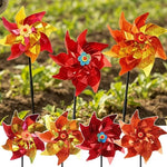 éolienne décorative rouge blanche glitter moderne oiseau répulsif jardin extérieur bleu fleuri