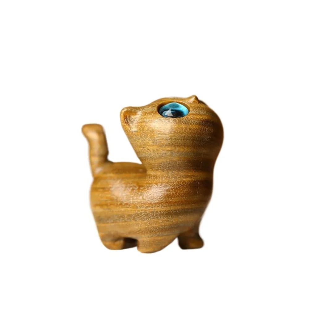statue chien bois sculpté main marron clair texture peau artisanale modernescrição courte