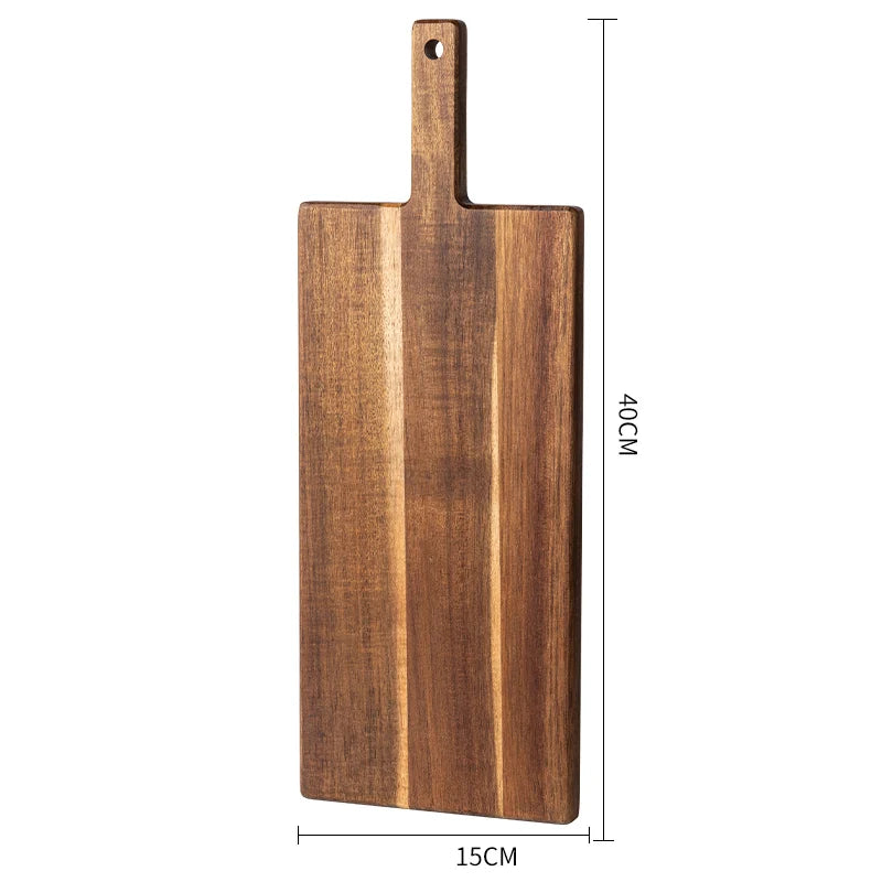 planche découper bois marron rustique poignée moderne dessert steak pain