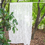 rideau blanc broderie florale polyester transparent classique oeilletsextérieur thermique lumière
