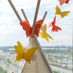 guirlande papillons papier couleurs violet bleu orange rose vert guirlande festive enfantine bohème structure