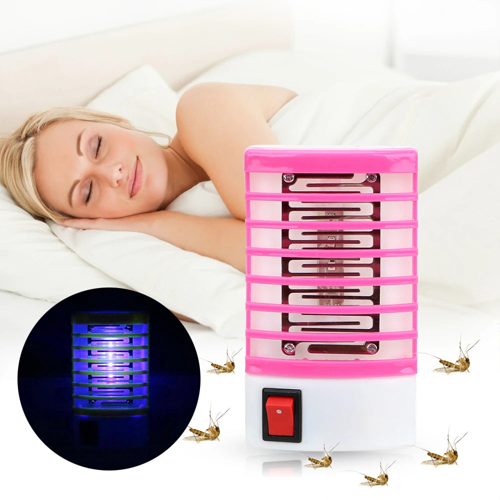 piège mouches électrique moderne prise EU US led translucide rose vert