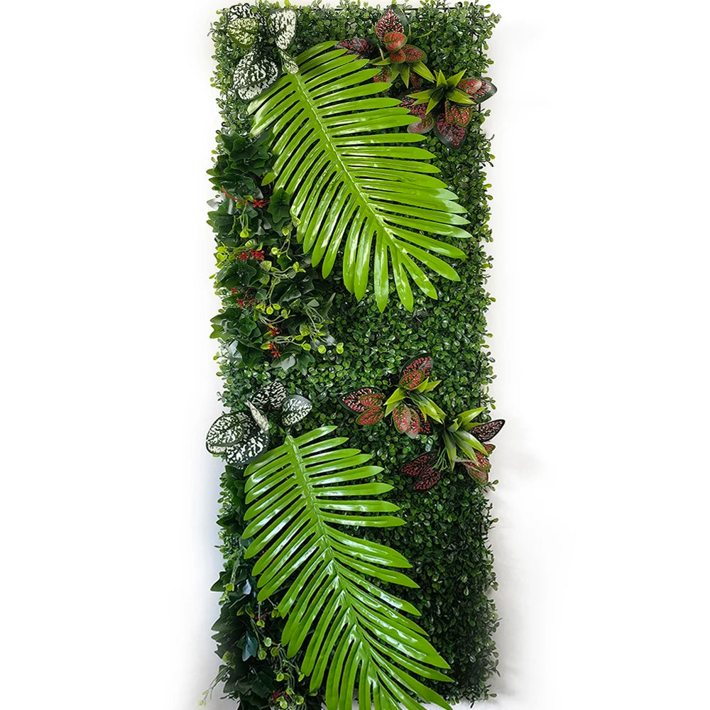 panneau végétal mural plante artificielle herbe décorative jardin extérieur moderne vert rouge blanc