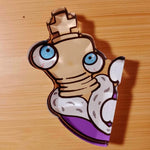 sticker table protection angle acrylique dessins animés yeux colorés sourires chapeaux accessoires violet rouge