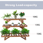 présentoir pliant bois moderne niveaux vis fixations plantes salon balcon 70cm 25cm
