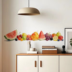 autocollant mural fruits été multicolore pastèque raisins adhésif vinyle résistant eau nature morte réaliste