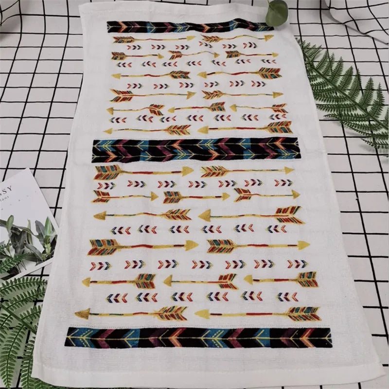 serviettes cuisine coton fleuries vintage bleu clair jaune vert blanc absorbantes tournesols marguerites bouteilles