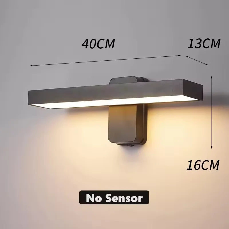 applique murale led moderne noire 30w 24w 18w 12w clips tactileextérieurhydrofugue