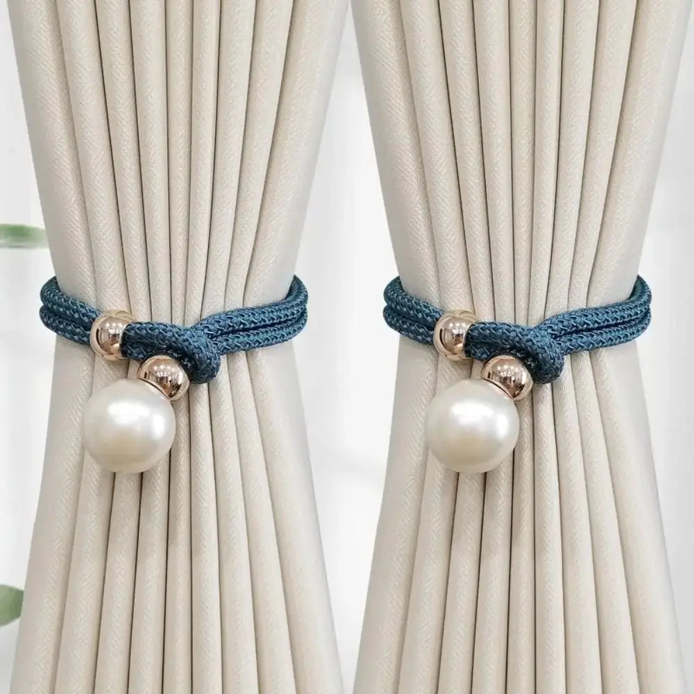 bracelets rideau moderne métal doré blanc rose bleu gris tissé fixations boules