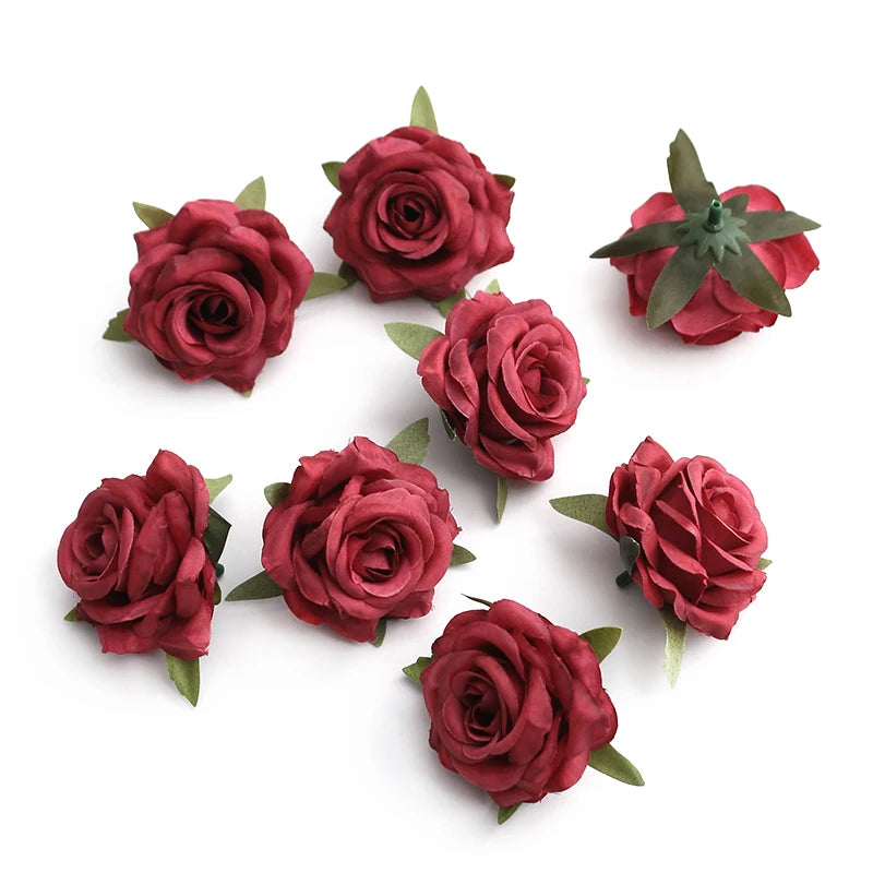 fleurs artificielles roses bouquet blanc rose violet 10 pièces décoration mariage