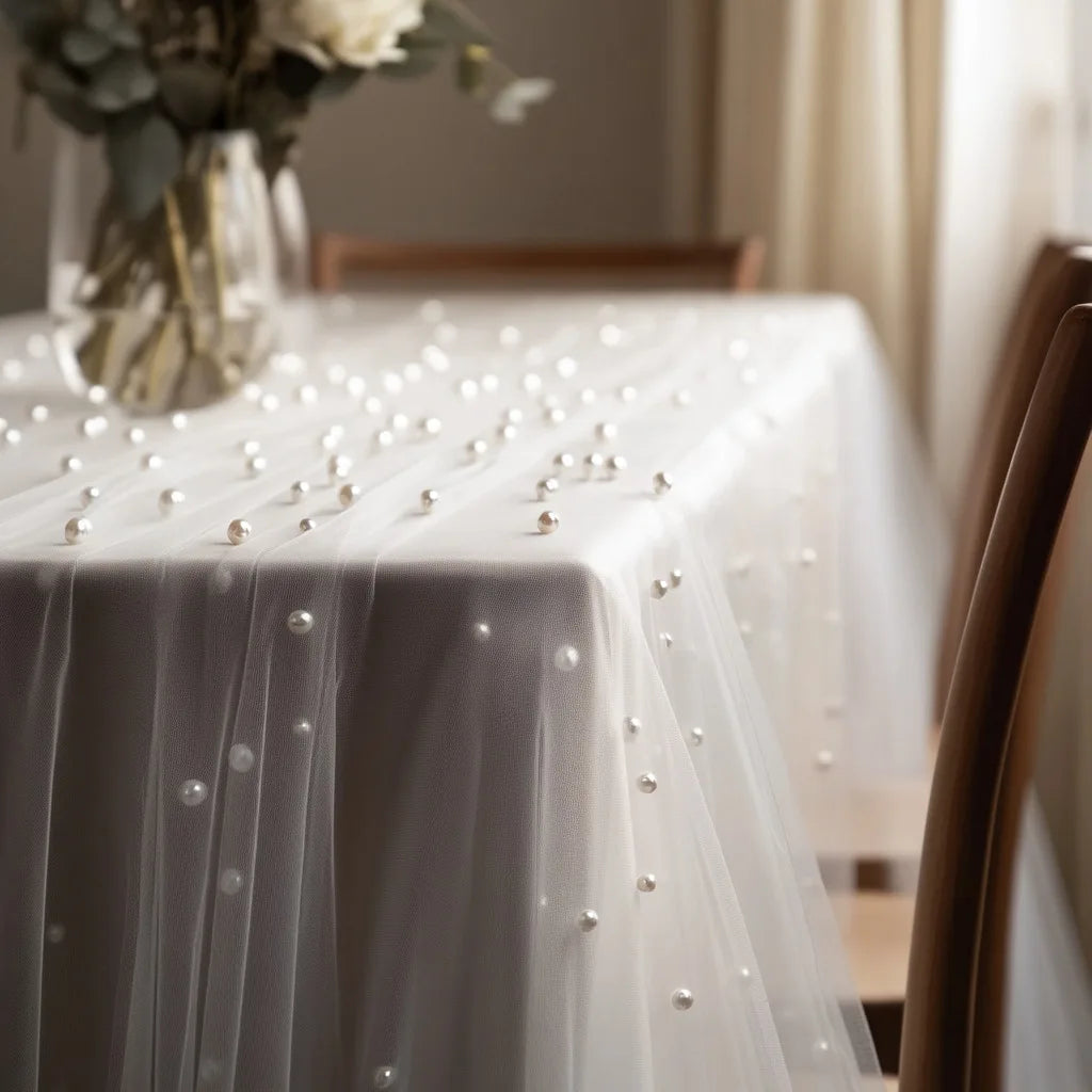 serviette table décorative tulle blanc mariage fête élégante
