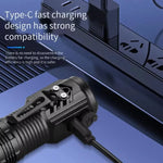 lampe torche rechargeable usb écran numérique zoom porte clés edc noir robuste moderne clips