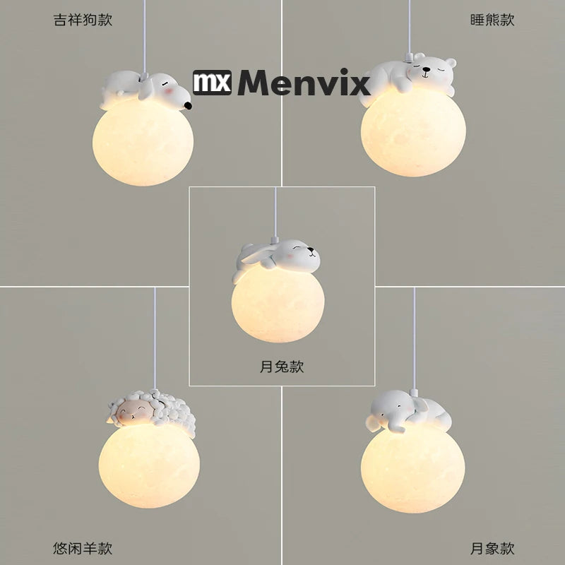 lampe suspendue animaux ours chien moderne intérieur enfant chambre salon blanc