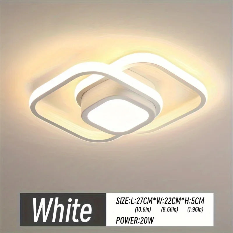 plafonnier led moderne minimaliste acrylique blanc noir toucher interrupteur chambre salon cuisine