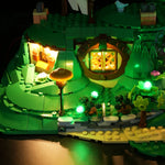 lampe led lego construction vert brun anneaux comté décoration diy floconnels motifs floraux architecture