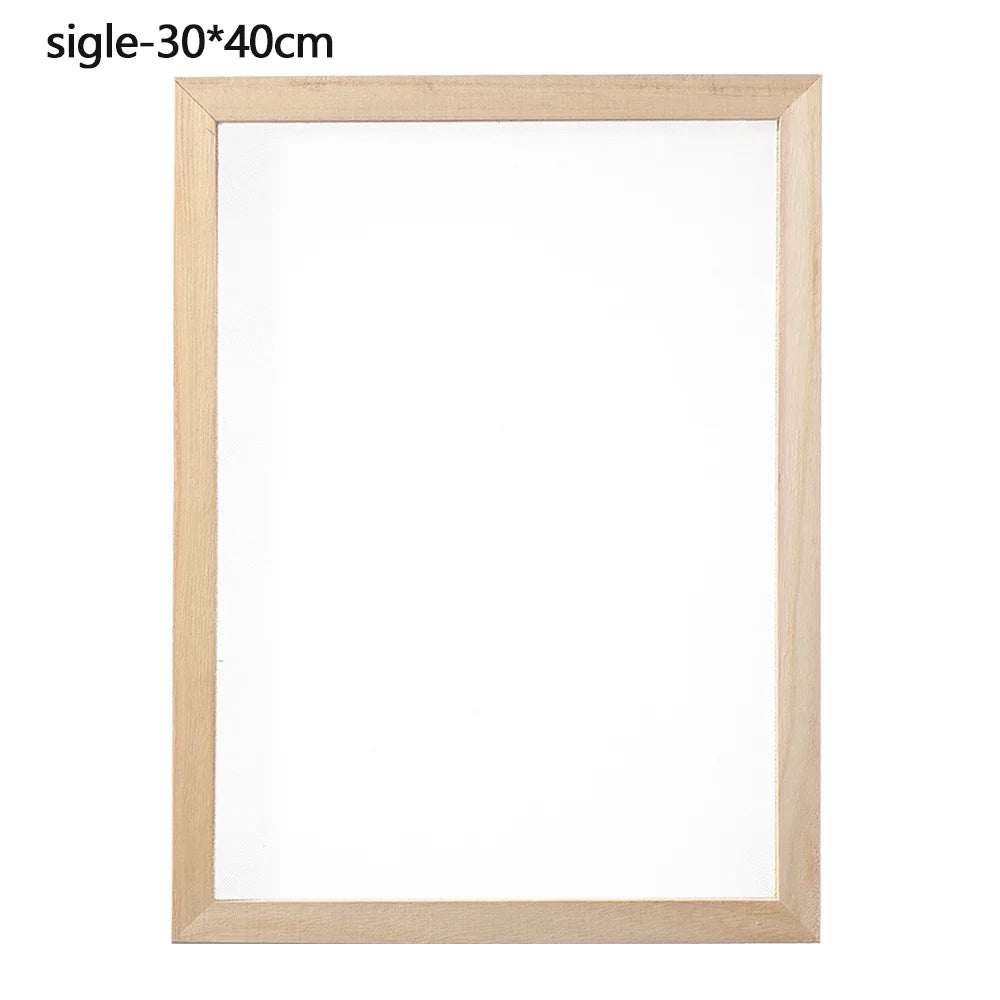 cadre bois texture naturelle feuilles séchées papier modeler coupelle plastique cuillère bois diy artisanat