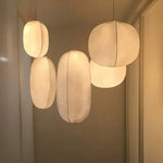 Suspension lumineuse moderne soie blanche opaque salon chambre d'hôtel led pendentif autonome