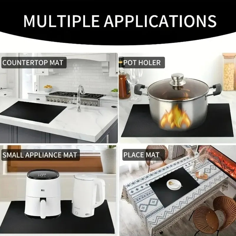 protège induction plaque cuisson noir moderne minimaliste respectueux environnement protection table cuisine insert