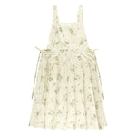 tablier coton fleurs vintage beige poche romantique opacité fixations élastiques cuisineversible