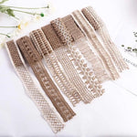 ruban jute beige motif géométrique rustique double face emballage cadeau decoration maison