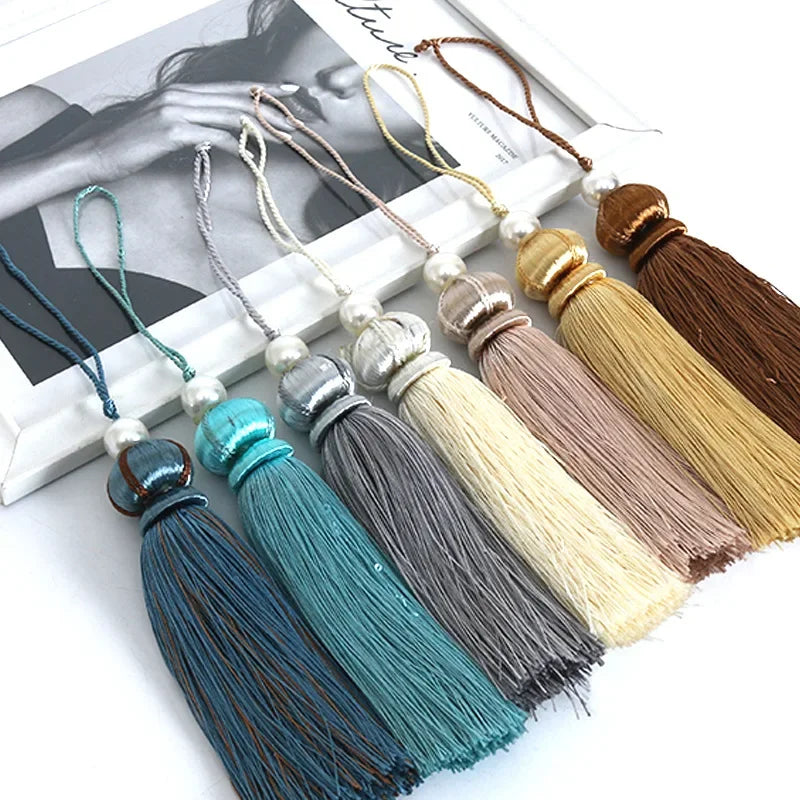 pompon élégant polyester couleur gris doré bleu rose vert marron uni opaque 30cm 10