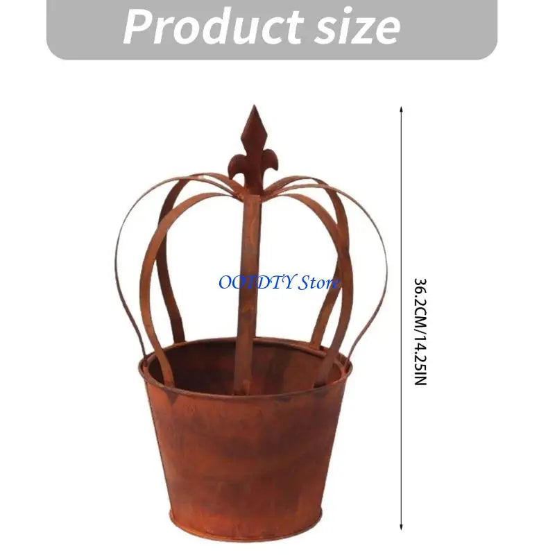 pots fleurs rustiques couronne forme adulte jardin balcon rouille vintage