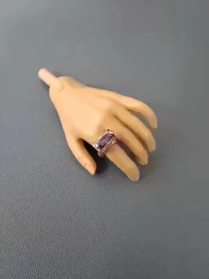 Bague miniature poupée 1/6 pierres précieuses boîte rangement décorative rouge