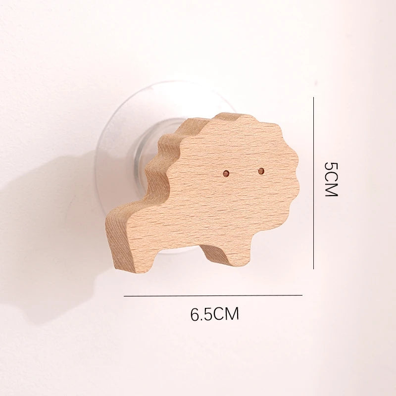 porte clefs animal minimaliste bois clair étoile lune chat lapin oiseau maison arbre crochet