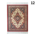 tapis rouge noir bleu beige ornements floraux motifs géométriques classique non glissant adhésif souris