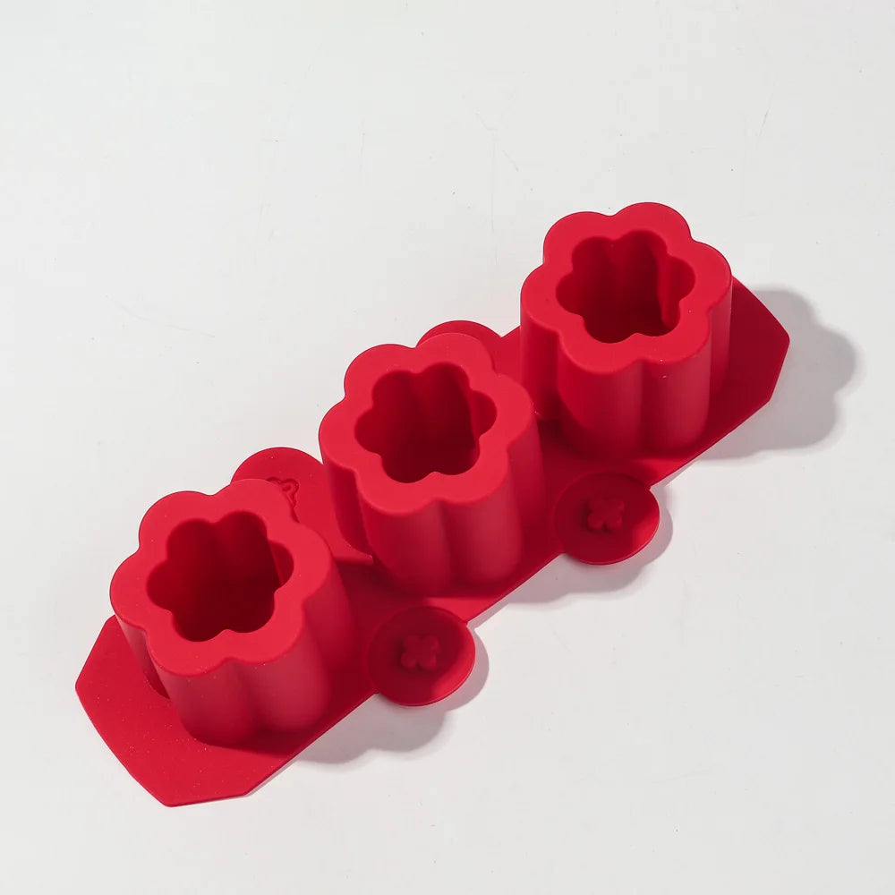 moules gâteaux silicone étoiles fleurs violet rouge bleu moderne motifs géométriques opaques