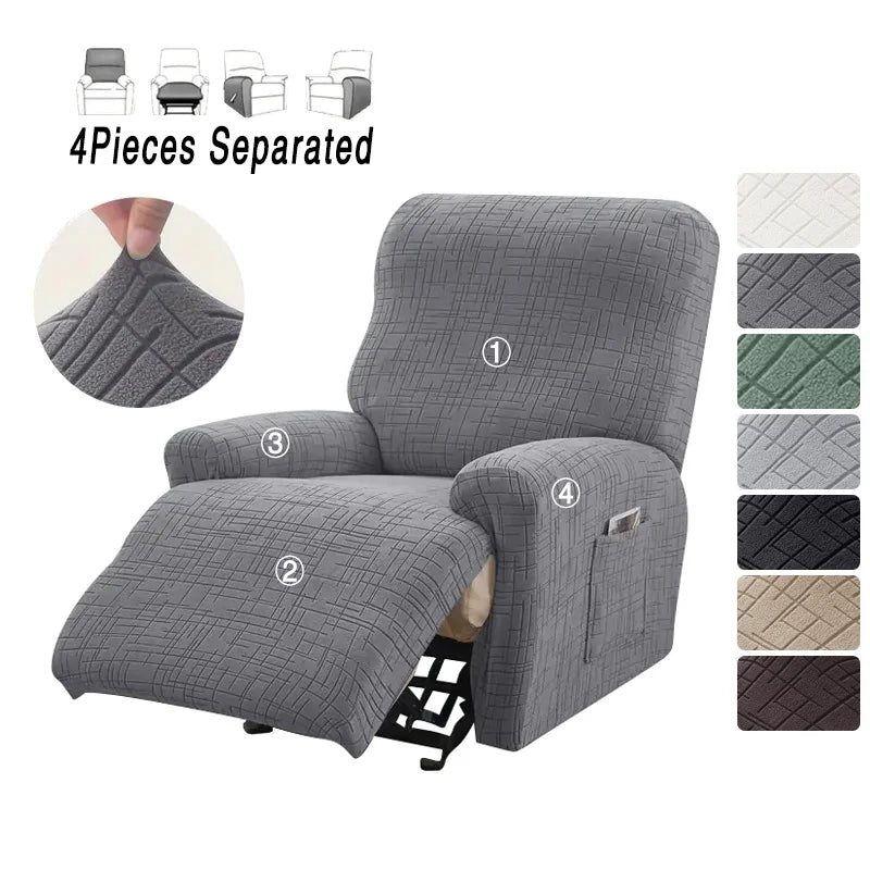 Housse fauteuil relax gris carreaux adhésif moderne pièces extensible machinewashing