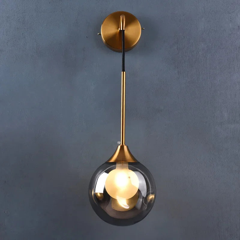 lampe murale or moderne élégante transparente cuisine chambre coucher salle manger entree étude
