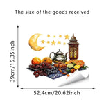 décoration ramadan stickers muraux lanternes colorées lune étoiles dorées floral violet vert rose artisanal