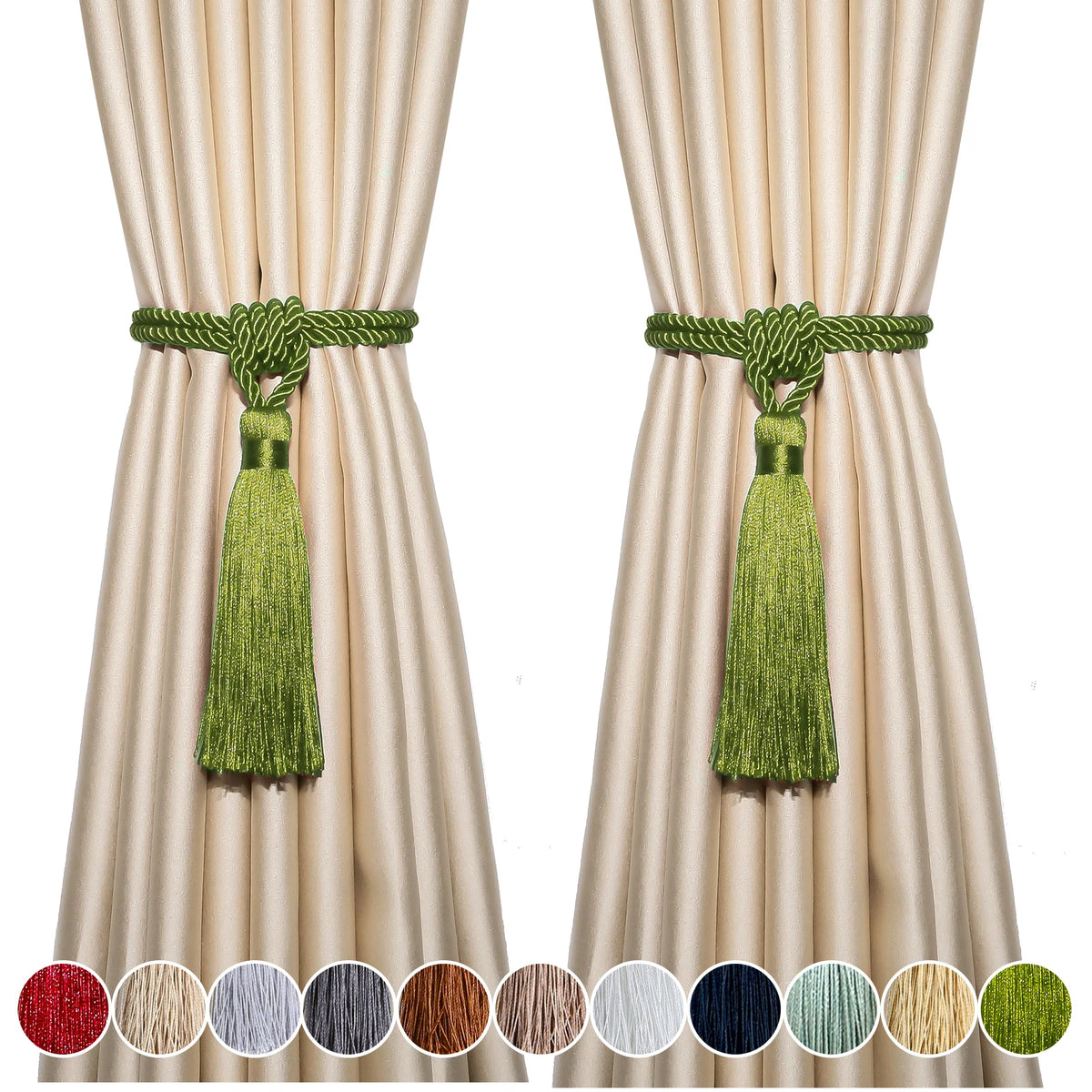 corde rideaux pompon moderne élégant blanc doré argenté polyester facile utiliser decoration chambre
