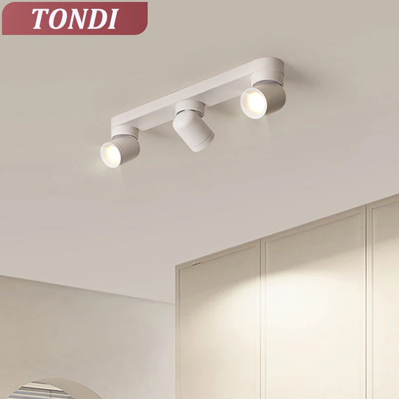 Spot LED moderne aluminium blanc interrupteur tactile têtes éclairage quotidien