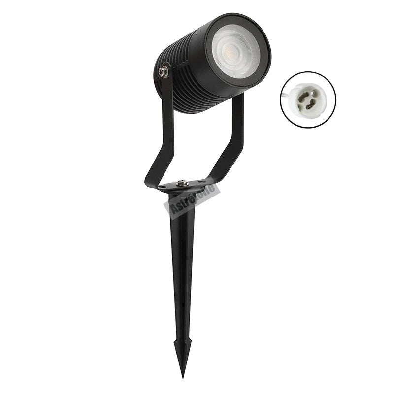 projecteur solaire moderne noir ip65 led gu10 étanche jardin pique métallique fixe lumière