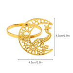 anneaux serviette or argent lune oiseau étoile ornements artisanal élégant ajustable fourchettes couteaux