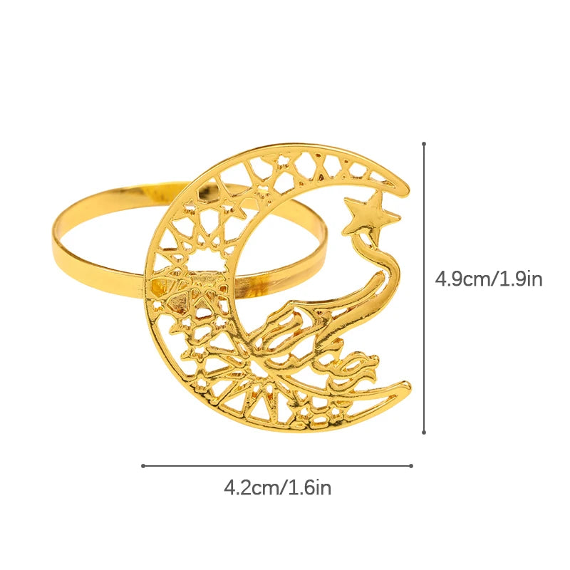anneaux serviette or argent lune oiseau étoile ornements artisanal élégant ajustable fourchettes couteaux
