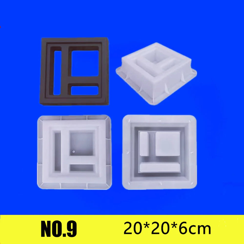 moule décoration extérieure plaque moderne motifs géométriques variés plastique réutilisable grès clair foncé