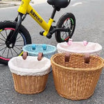 panier vélo clips marron bleu clair rose violet gris tissé dentelle moderne traditionnel