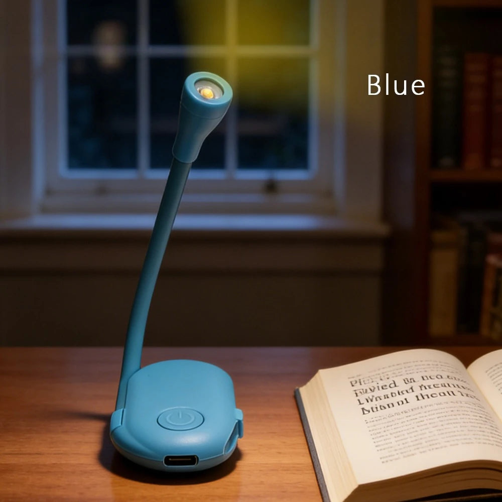 lampe lecture pliable rechargeable usb blanc moderne compact clips batterie intégrée portative étudiante chevet