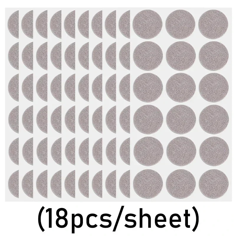 protecteurs meubles feutre adhésifs noir gris clair 30x30mm 28mm ronds carrés pratique utilitaire 18pièces